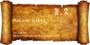 Matzek Kitti névjegykártya