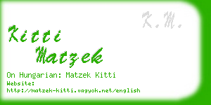kitti matzek business card